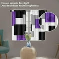 thumbnail image 3 of Purple Kitchen Curtains 36 Inch Length Dark Grey White Window Curtains Over Sink Set of 2, Modern Short Tier Curtain for Kitchen, Abstract Geometric Art Small Kitchen Decor 26x36 Inch, 3 of 6