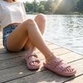 thumbnail image 6 of Cushionaire Fame Pillow Recovery Sandals for Women, Adjustable Double Buckle Waterproof EVA Cloud Slides for Women, 6 of 20