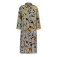 thumbnail image 4 of Chemise Habillée pour Femmes Jupe Longue Manches Longues Poche Automne Printemps Col Chemise (Vert, TG), 4 of 8