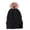 Black, variant on New Warm Fluff Thickened Ball Of Wool Ladies Cap, Europe And The United States Autumn And Winter Knitted Warm Cap