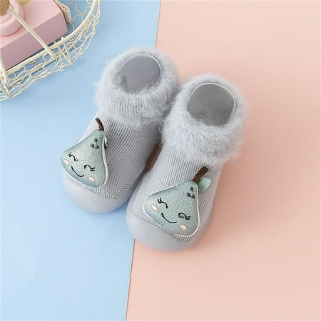 

Cathalem Boys Shoes Toddler Kids Baby Boys Girls Shoes First Walkers Thickened Warm Cute Cartoon Antislip Shoes Shoes Grey 2 Years