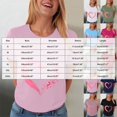 thumbnail image 3 of Women Breast Cancer Print T Shirt Short Sleeve Women Short Sleeve Round Neck Tee Comfy Casual Vacation Clothes, 3 of 8