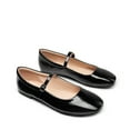 thumbnail image 3 of Women’s Soft Square Toe Mary Jane Ballerina Flats with Adjustable Ankle Strap, 3 of 5