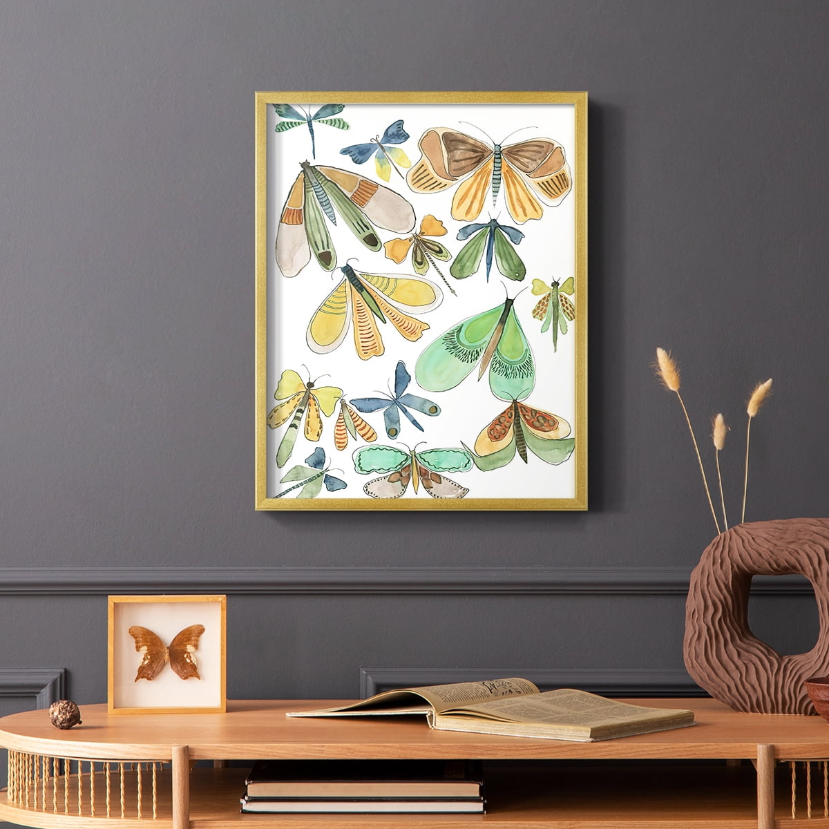 Wings Galore II Framed Print - Solid Wood in Single Picture Frame Solid Wood 2 Framed Print
