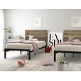 thumbnail image 3 of Sha Cerlin Twin Rustic Style Metal Platform Bed with Headboard and Metal Slats, Brown, Adults, 3 of 7