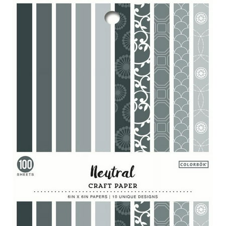 UPC: 0765468742571 | Colorbok Neutral Solid Grey Colors Paper 6 x6 121 lb./180 gsm 100 Sheets