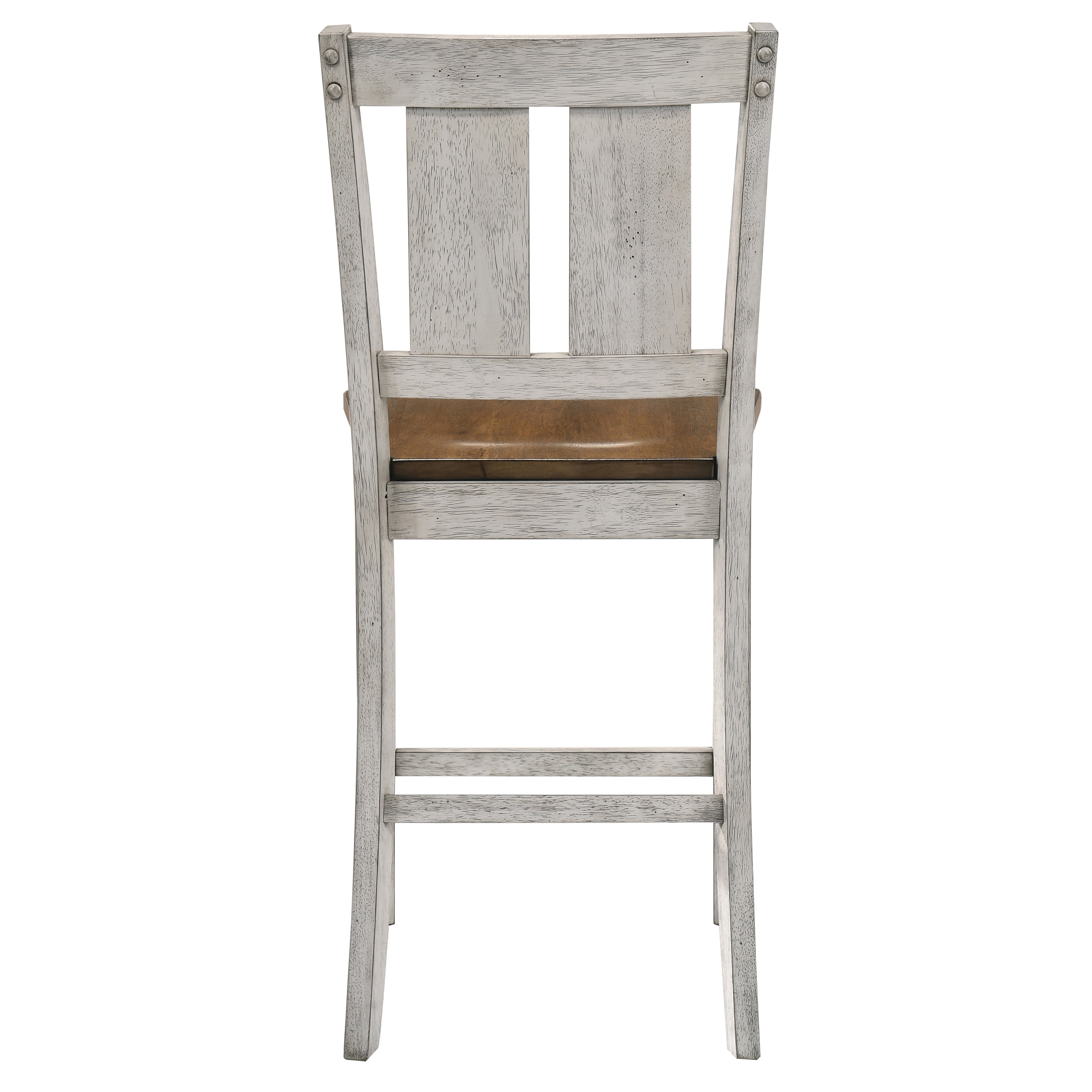 Furniture of America Waco Slat Back Wood White and Oak Counter Height Chairs (Set of 2)