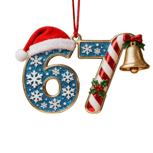 67 adornos navideños planos en 2D divertidos Six Seven Meme Decoración navideña Regalos para adolescentes y adultos amantes del humor