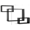 thumbnail image 2 of Melannco Set of 3 Espresso Interlocking Wood Shelves, 2 of 3