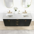 thumbnail image 5 of Cadiz 72" Double Fir Wood Black Vanity with Lightning White Composite & Mirror, 5 of 17