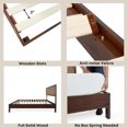 thumbnail image 3 of Bme Nipe 14 Inch Bohemian Bed Frame with Adjustable Woven Headboard - Rustic & Vintage Unique Style with Acacia Wood - No Box Spring Needed - Easy Assembly - Twin, Walnut, 3 of 6