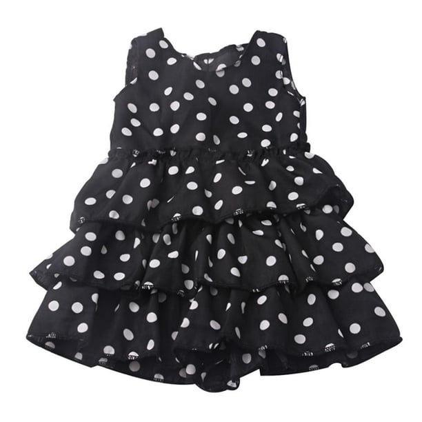 Vestido de fiesta de moda de verano para muñeca bebé de 18 pulgadas. Negro