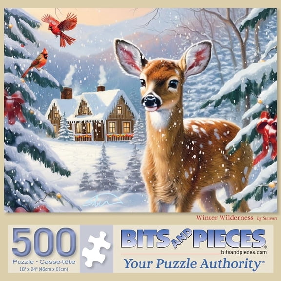 Bits and Pieces Winter Wilderness 500-Piece Puzzle 18x24"