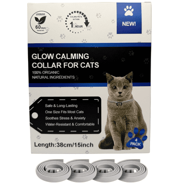 New Organic Glow Cat Calming Collars 4 Pack