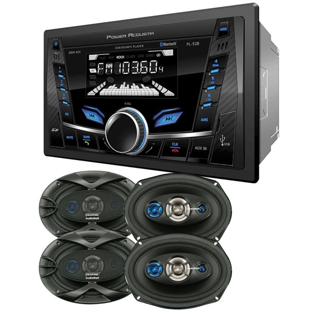 Power Acoustik PL52B Digital Media Headunit +4x Blaupunkt GTS692M 6x9