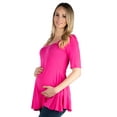 thumbnail image 2 of 24seven Comfort Apparel Elbow Sleeve Maternity Swing Tunic Top, 2 of 4