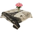 thumbnail image 2 of Paris Tower Table Cloth Waterproof Tablecloths, Vintage Words Beige Grey Tablecloth Dining Table Cover for Kitchen Party Tabletop Outdoor, Square Tablecloth 60x60 Inch, 2 of 9