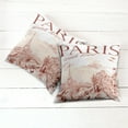 thumbnail image 2 of Ambesonne Pink Throw Pillow Cover 2 Pack, Vintage Watercolor Paris, 16", Pink, 2 of 6