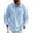 18#Sky Blue, variant on Linen Polo Shirt for Men, Long Sleeve Button Down Collared Lightweight Solid Color Top, Fall Loose Fit Casual Blouse with Chest Pocket Khaki XL