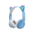 thumbnail image 1 of Auriculares Bluetooth Cat Ears CELESTE con diadema LED para niños, 1 of 1