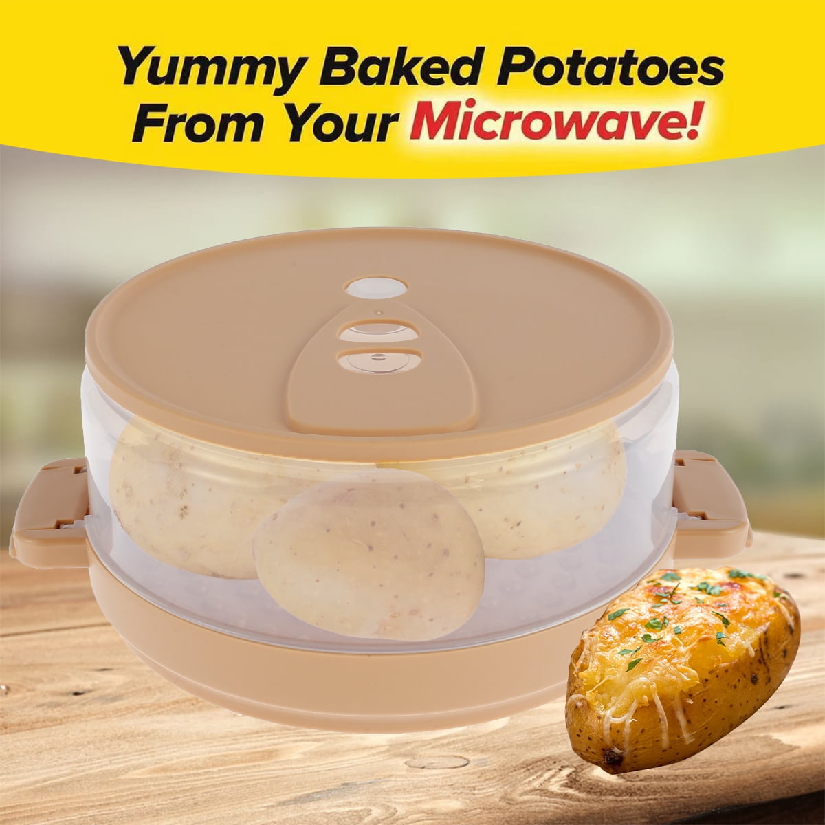 Mtfun Yummy Can Potatoes, with Lid Silicone Yummy Can Bacon for Microwave Copper Color Splatter-Proof Bacon Can Cooker for Kitchen Home Oven, Adult