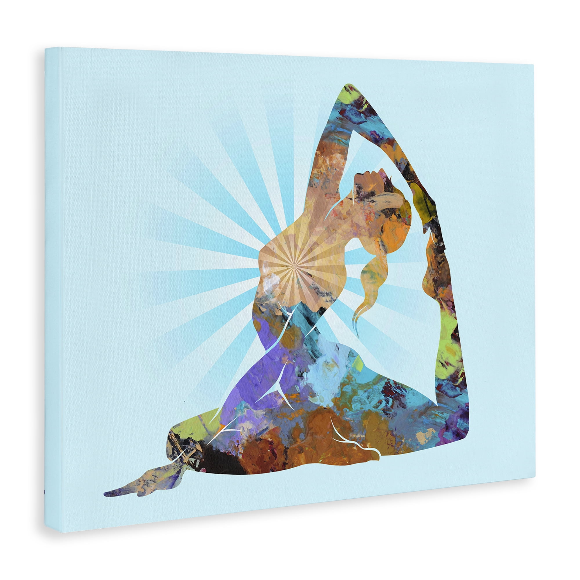 Stupell Industries Meditative Mindful Yoga People Painting Wrapped Canvas Art Print Wall Art, 30 x 24