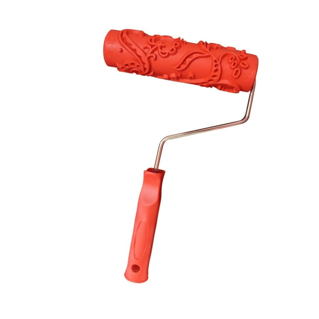 Luzkey 7'' Paint Roller Wall Painting Crafts Multifunctional Patterned Paint Roller Embossing Texture Rubber Roller for Wall Cabinet A