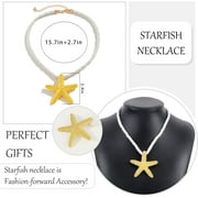 Starfish Necklace for Women Gold Shell Pendant Necklaces Seashell Charm Necklace Boho Puka Shell Summer Beach Surfer Jewelry Outfits Accessories