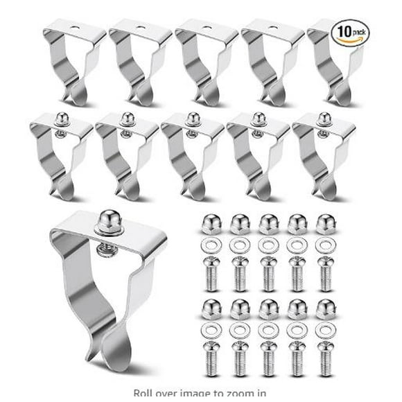 Shisuyan Window Well Cover Hardware Kit Silver 10Pack 2.4x1.6x0.4In