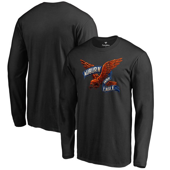 Men's Black Auburn Tigers Midnight Mascot Long Sleeve T-Shirt