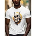 thumbnail image 3 of Skull Bee Men's T Shirts Funny Abstract T-Shirt for Men Crew Neck Tees Cotton Tops, White, 3XL, 3 of 7