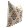 thumbnail image 5 of Fabdivine Block Print Throw Pillow Cover, 18x18 Inch Thick Linen Vintage Cushion Cover, Floral Print Boho Design Mustard Pillow Cover for Sofa and Couch, 5 of 5
