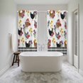 thumbnail image 4 of Farmhouse Rooster Kitchen Curtain for Berdoom Living Room Cafe 72 Inch Length, Country Watercolor Flowers Black Plaid Tiers Curtains Light Filtering Drapes Window Treatment 2 Panels 52"Wx72"L, 4 of 8