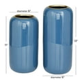 thumbnail image 6 of DecMode 13", 11"H Blue Metal Vase, Set of 2, 6 of 8