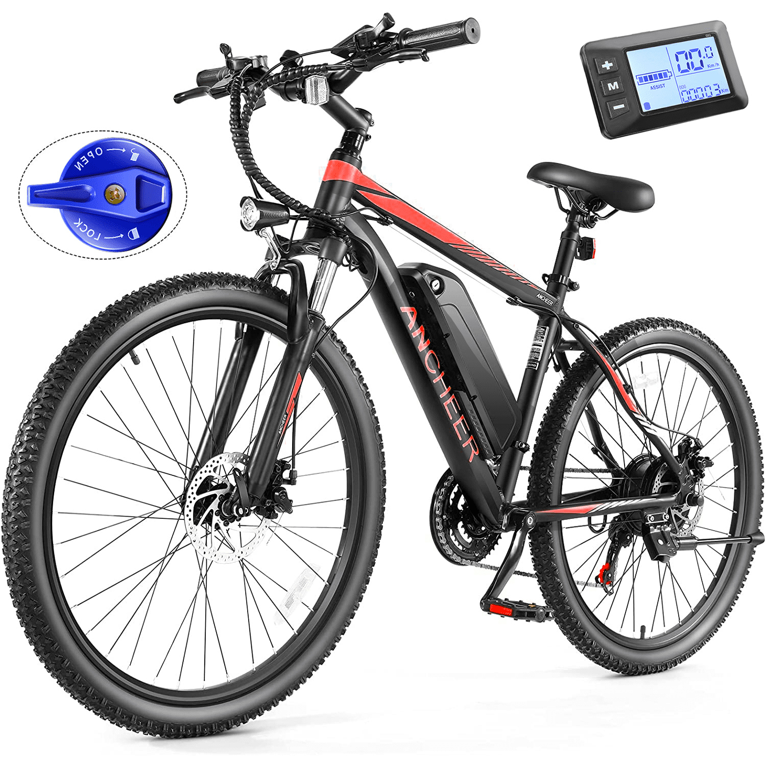 Ancheer Electric Bike, 500W Powerful Motor with 48V Removable Battery