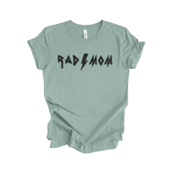 Trenz Shirt Company Retro Rad Mom Lightning Bolt Tshirt for Women, Mother's Day Casual-Dusty Blue-4X-Large
