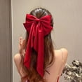 thumbnail image 3 of AYYUFE Non-Slip Tight Elegant Exquisite Spring Clip Chinese Style Big Bow Ribbon Decor Spring Hairpin Hair Accessories, 3 of 8