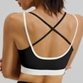 thumbnail image 5 of SPZTSX Women's Double Layered Crop Sports Bra - Adjustable Spaghetti Strap, Scoop Neck Wireless Padded Yoga Top, 5 of 5