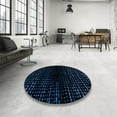 thumbnail image 4 of Ahgly Company Machine Washable Indoor Round Abstract Night Black Area Rugs, 4' Round, 4 of 7
