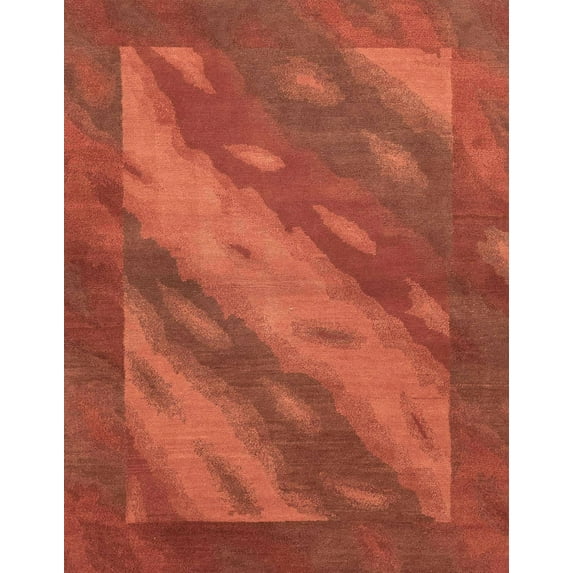 Ahgly Company Indoor Rectangle Abstract Orange Red Animal Area Rugs, 4' x 6'