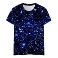thumbnail image 4 of YMNXA Women's T Shirt Sequin Round Neck Short Sleeve Comfortable Breathable Top For Celebration And Daily Wear,Blue,S, 4 of 4
