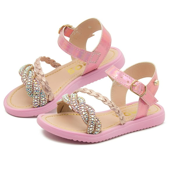 Sandalia Ninos Para Niña Tipo Gladiadora Rosa Ajuste Hebilla rosa 19