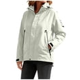 thumbnail image 3 of Liuinsasek Womens Waterproof Raincoat Long-Sleeve Solid Color Zipper Hooded Windbreaker Large Pocket for Outdoor Sports, 3 of 10
