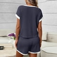 thumbnail image 4 of Nuoqisi Women's Solid Color Round Neck Pocket Shorts Set - Coordinated Casual Outfit with Short Sleeve Top for Summer Simplicity and Easy Style, 4 of 7