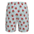 thumbnail image 6 of Wukai Hand Drawn Strawberry Print Beach Trunks with Compression Liner Swimsuit Quick Dry Beach Sports Shorts with Pocket-X-Large, 6 of 8