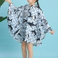 thumbnail image 2 of MIASHUI Ponchos de Pluie pour Enfants Imperméables Réutilisables pour Garçons et Filles Manteau de Pluie, Bleu Ciel, TG, 2 of 4