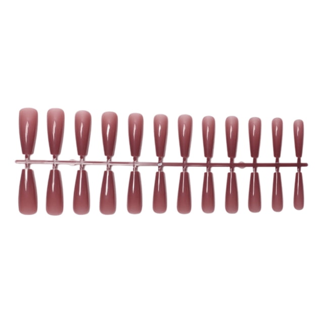 Vogacara 24 piezas Extra largas Prensa en uñas Artificial DIY Sólido Duradero Francés Elegante Uñas acrílicas para salones de manicura Arte Cubierta Juegos de manicura 17 púrpura Vogacara CE011405-17