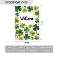 thumbnail image 2 of Welcome Garden Flag 12.5x18 Inch Double Sided Polyester Outdoor Decorative Yard Flag with Green Yellow Clovers Design for Spring Summer Patio Lawn Garden Decor#28661, 2 of 6
