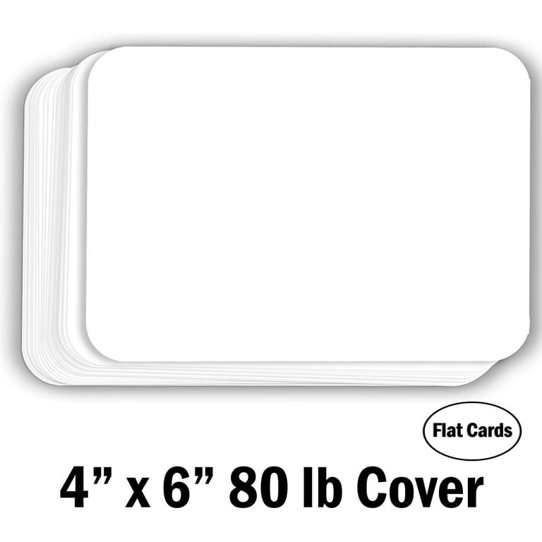 Hamilco White Cardstock Blank Index Flash Note & Post Cards - Flat 5 x 7 Thick Paper 65 lb Card Stock for Printer - 100 Pack