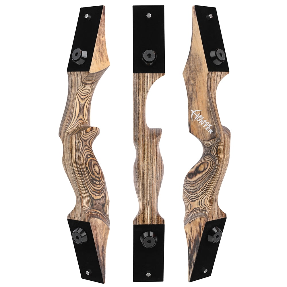 BLACK HUNTER Recurve Bow 20-60lbs Bamboo Core Limbs Wooden Riser Hunting Target